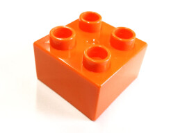 L-W Toys Junior Kostka 2x2 oranžová 
